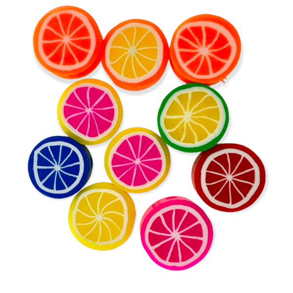 Fimo kralen sinasappel multicolor 10mm - 10 stuks-Kralen-Kraaltjes van Renate