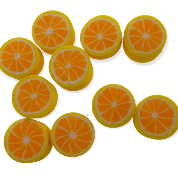 Fimo kralen sinasappel oranje geel 10mm - 10 stuks-Kralen-Kraaltjes van Renate