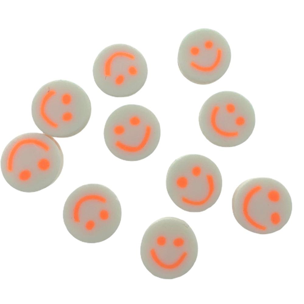 Fimo kralen smileys oranje 10mm - 10 stuks-Kralen-Kraaltjes van Renate