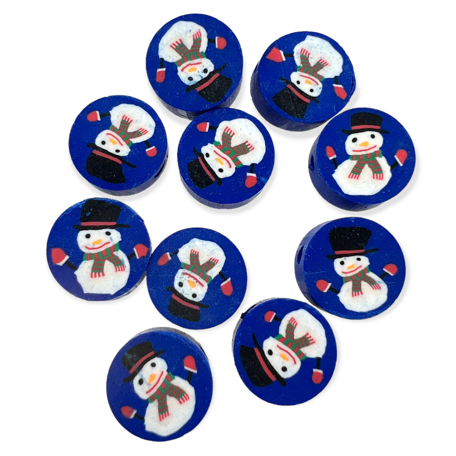 Fimo kralen sneeuwpop 10mm - 10 stuks-Kralen-Kraaltjes van Renate