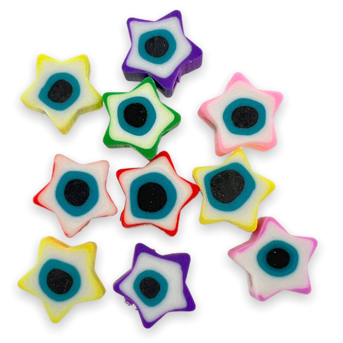 Fimo kralen sterren mix 8mm - 10 stuks-Kralen-Kraaltjes van Renate