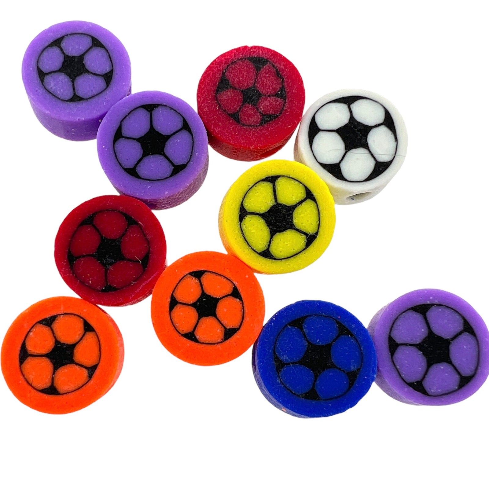 Fimo kralen voetbal 10mm - 10 stuks-Kralen-Kraaltjes van Renate