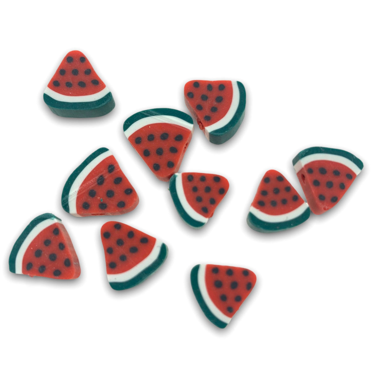 Fimo kralen watermeloen rood 10mm - 10 stuks-Kralen-Kraaltjes van Renate