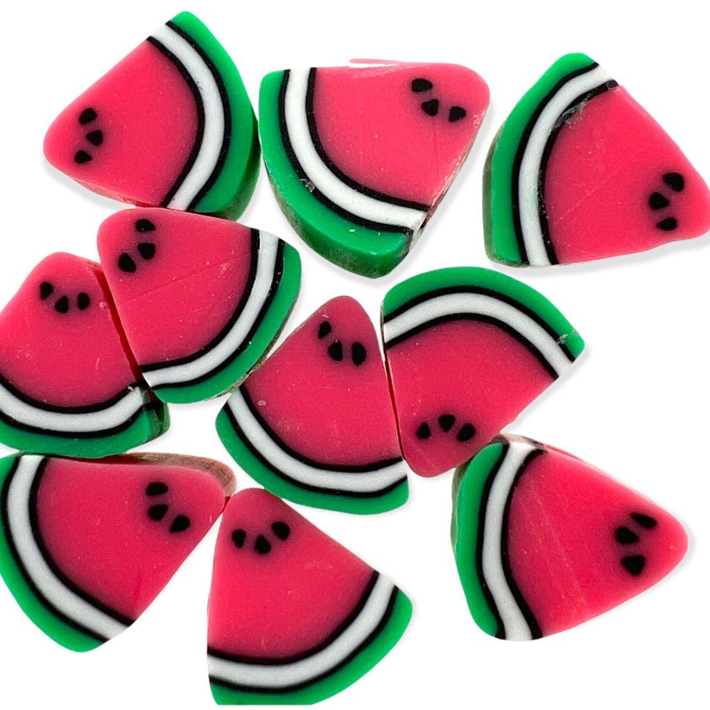 Fimo kralen watermeloen rood ±10mm - 10 stuks-Kralen-Kraaltjes van Renate
