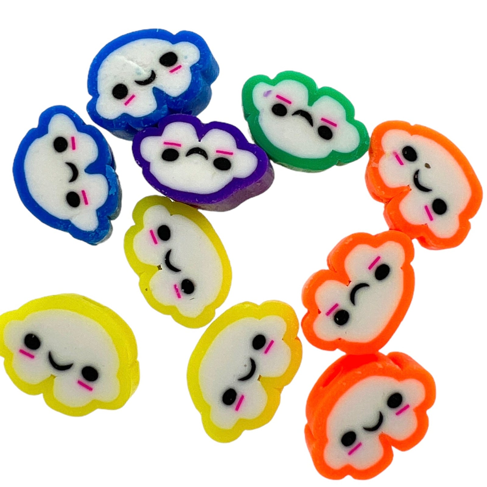 Fimo kralen wolkjes 8mm - 10 stuks-Kralen-Kraaltjes van Renate