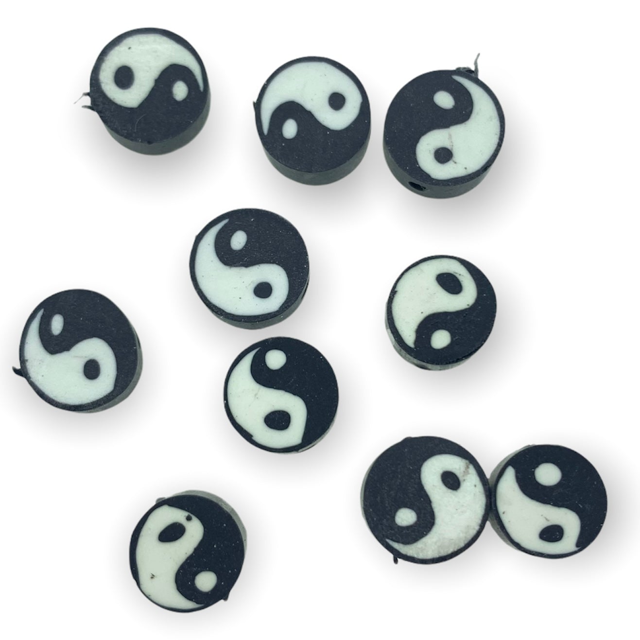 Fimo kralen yinyang zwart 10mm - 10 stuks-Kralen-Kraaltjes van Renate