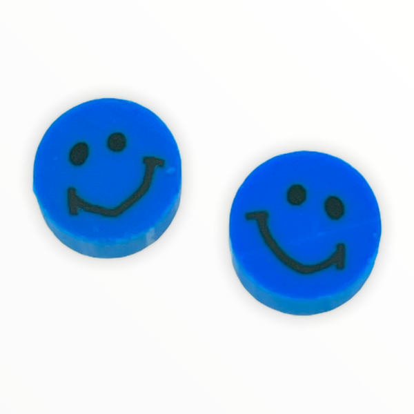 Fimo smiley kralen Blue 10mm - 2 stuks-Kraaltjes van Renate