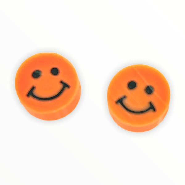 Fimo smiley kralen Bright orange 10mm - 2 stuks-Kraaltjes van Renate
