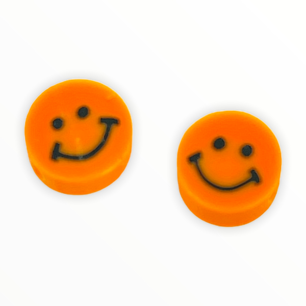 Fimo smiley kralen Neon orange 10mm - 2 stuks-Kraaltjes van Renate