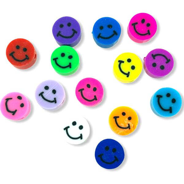 Fimo smileys kralen mix 10mm - 10 stuks-Kraaltjes van Renate