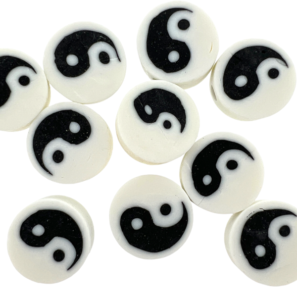 Fimo yin yang mix 10mm - 10 stuks-Kralen-Kraaltjes van Renate