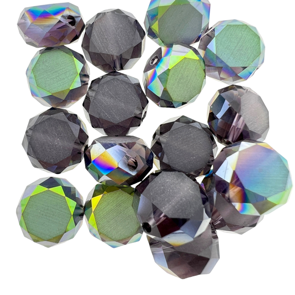 Flat Facet Rainbow Black 10mm-Kralen-Kraaltjes van Renate