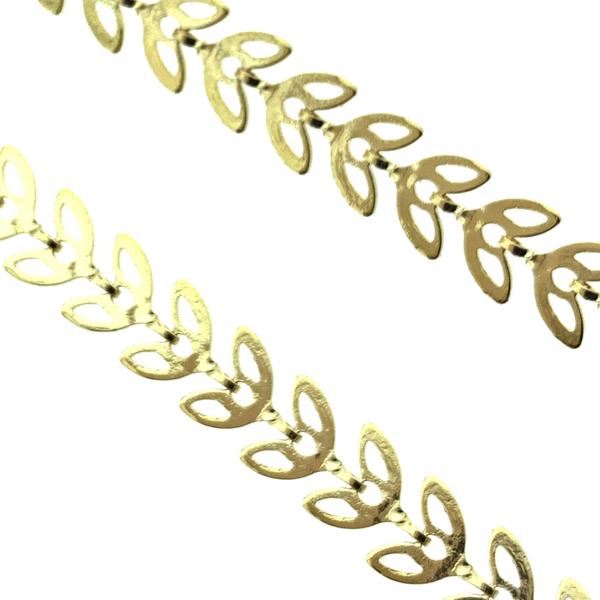 Flower chain verguld goud 7x0,6mm - per 10cm-Kraaltjes van Renate