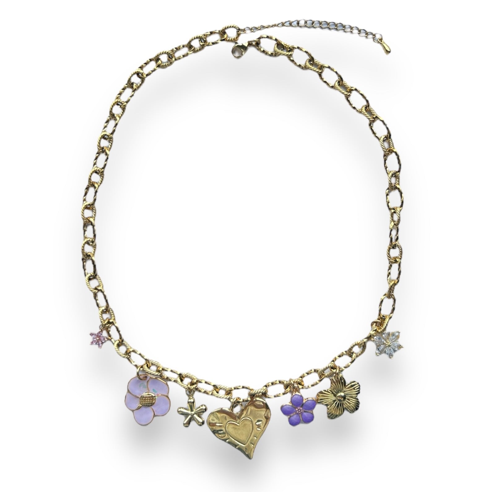 Flower lilac ketting Stainless steel-Kraaltjes van Renate