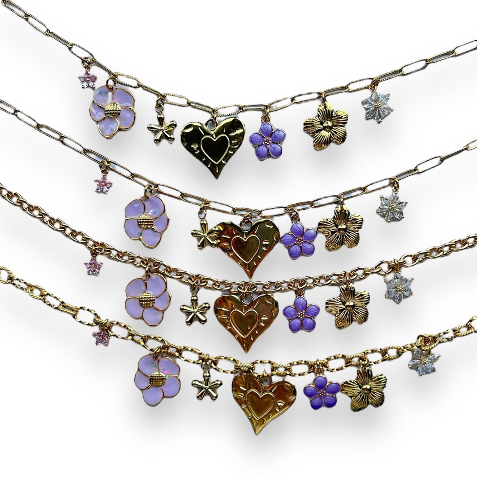 Flower lilac ketting Stainless steel-Kraaltjes van Renate