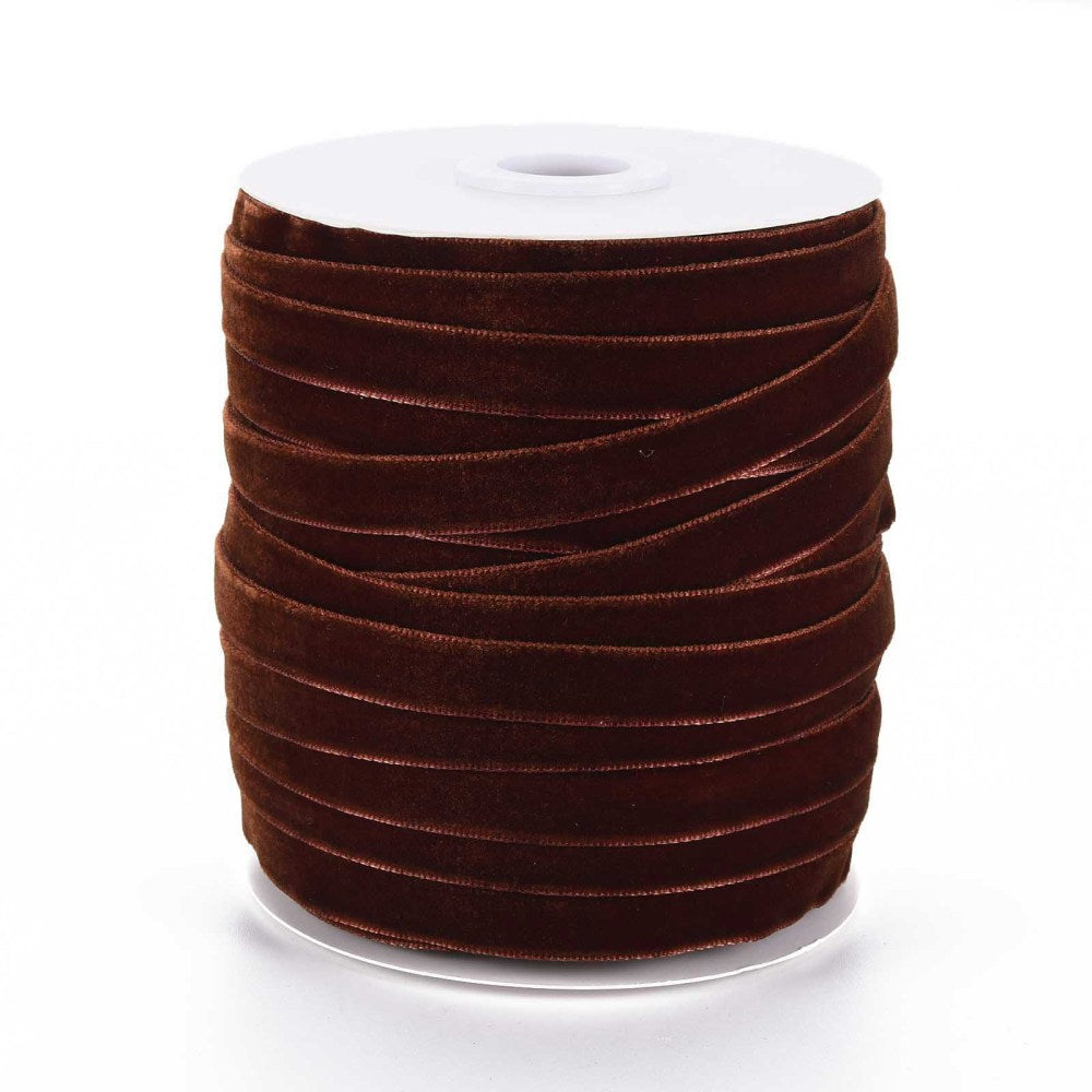 Fluweel Lint Donkerbruin 10mm - per 2m-koord-Kraaltjes van Renate