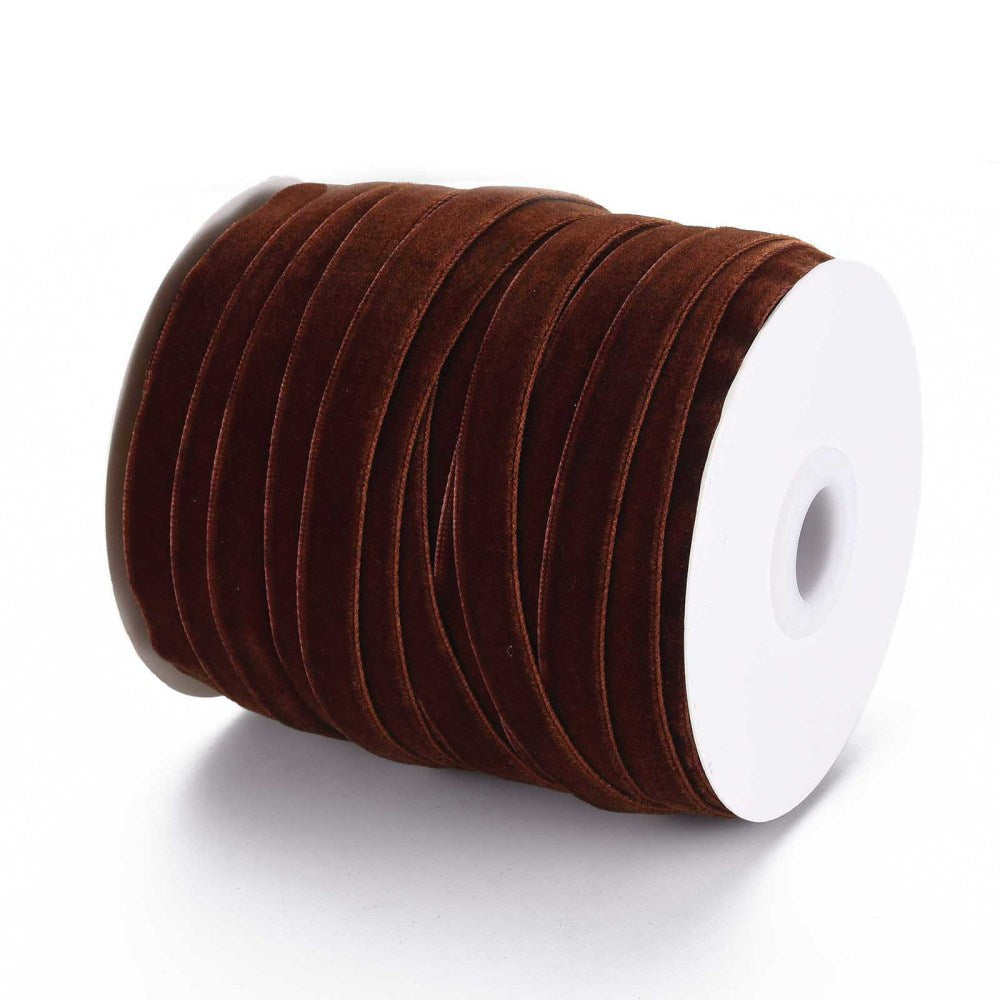 Fluweel Lint Donkerbruin 10mm - per 2m-koord-Kraaltjes van Renate