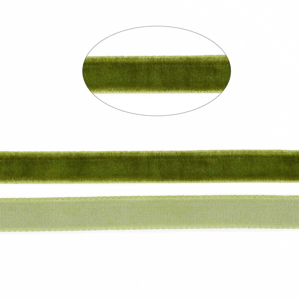 Fluweel Lint Olijfgroen 10mm - per 2m-koord-Kraaltjes van Renate