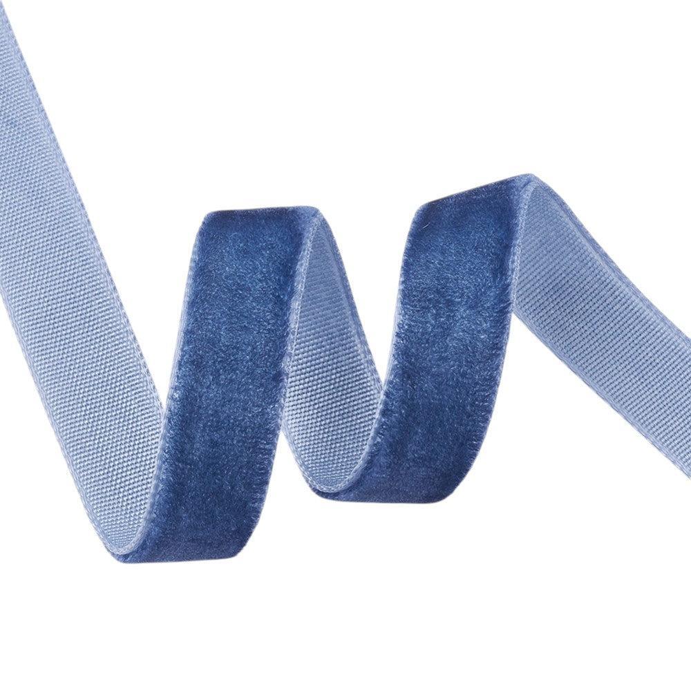 Fluwelen Lint Marineblauw 10mm - per 2m-Koord-Kraaltjes van Renate
