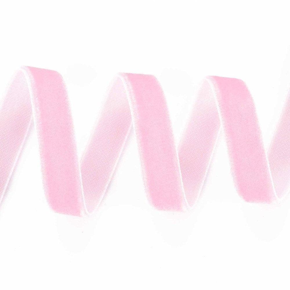 Fluwelen Lint Parelroze 10mm - per 2m-Koord-Kraaltjes van Renate
