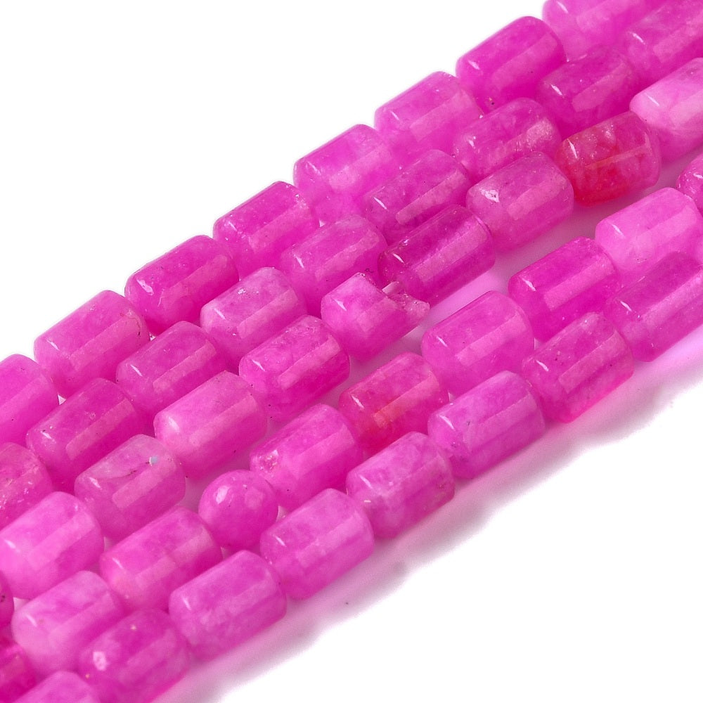 Edelsteen Kralen Jade Magenta Roze 6mm - per 20 stuks