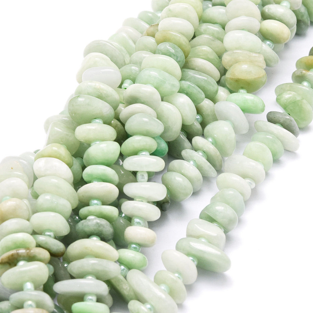 Edelsteen Kralen Birmese Jade Nugget Groen 14mm - per stuk