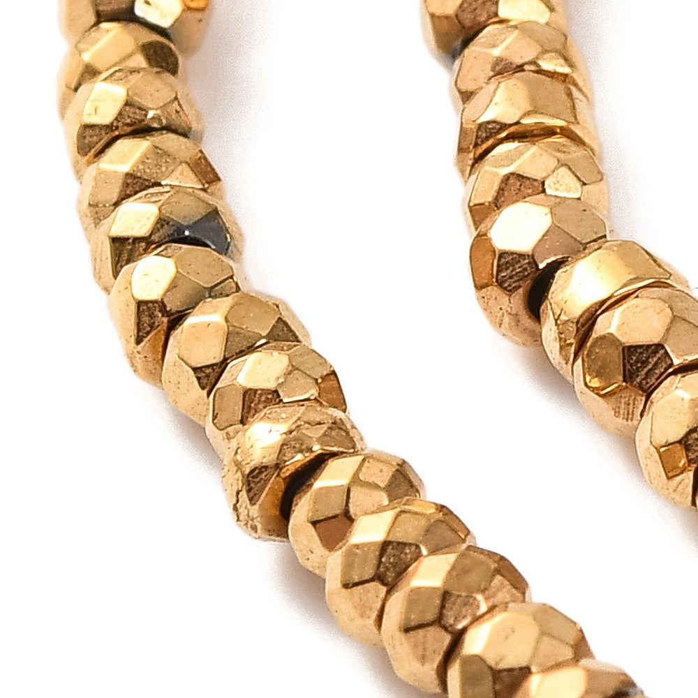 Hematiet Rondellen Facet 24K Goud 2.0mm - per zakje (20 stuks)