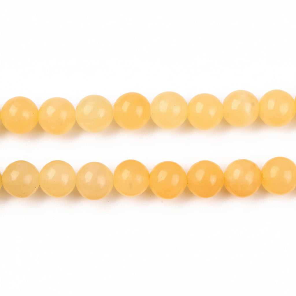 Edelsteen Kralen Jade Naturel Rond Geel 8mm - per stuk