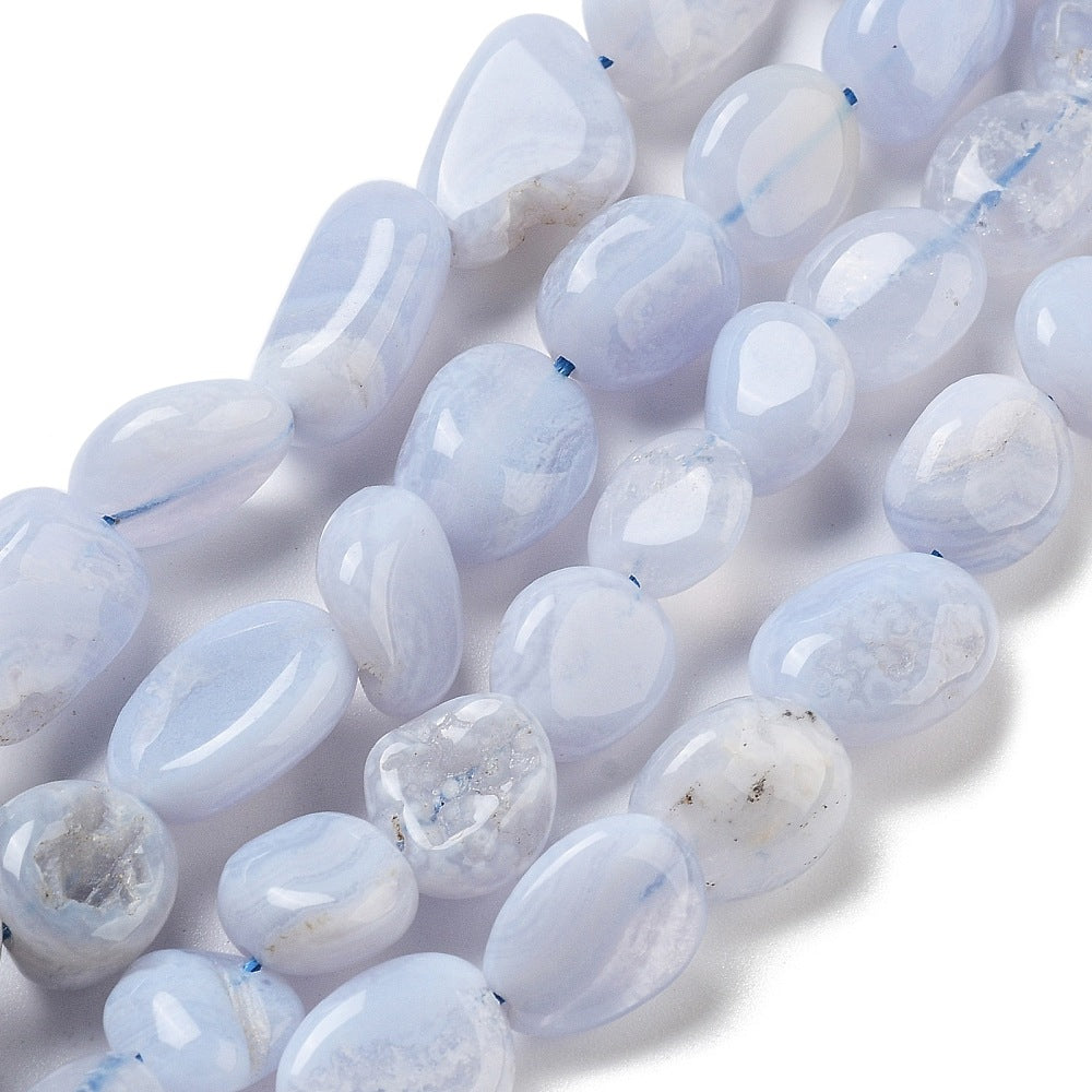 Edelsteen Kralen Blauwe Kantsteen Agaat Nugget Blauw 11mm - per stuk