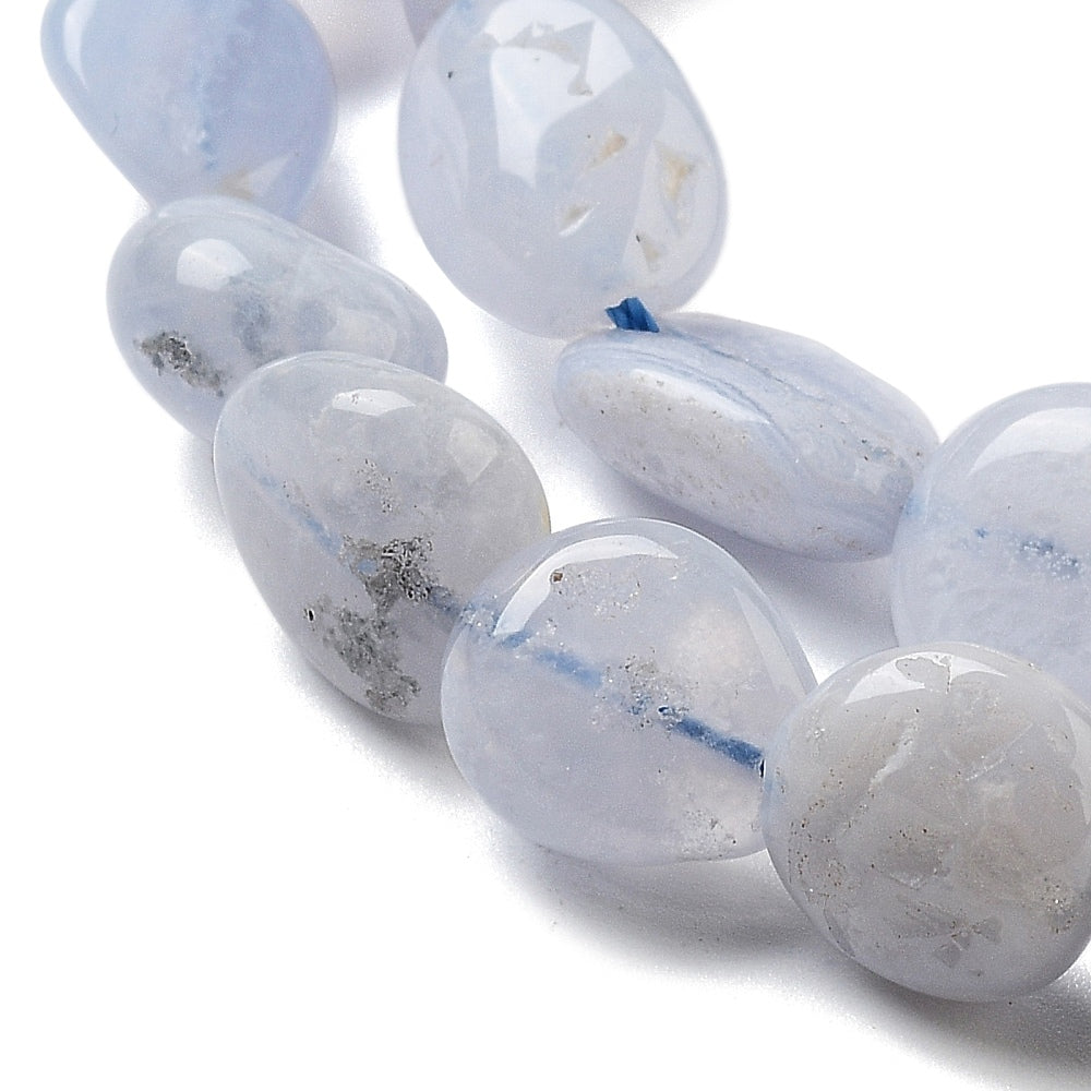 Edelsteen Kralen Blauwe Kantsteen Agaat Nugget Blauw 11mm - per stuk