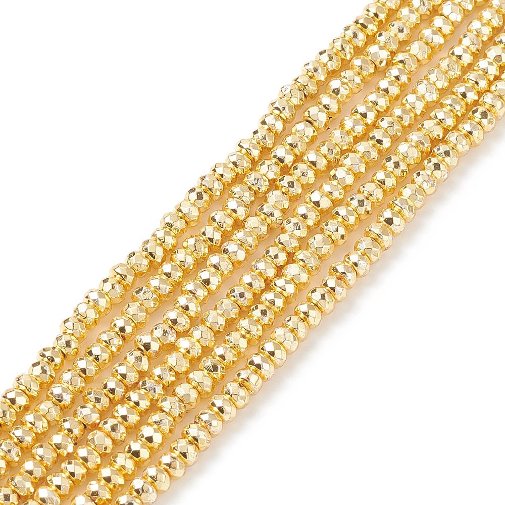 Hematiet Rondellen Grade AA Facet Licht Goud 3.0mm - per zakje (20 stuks)