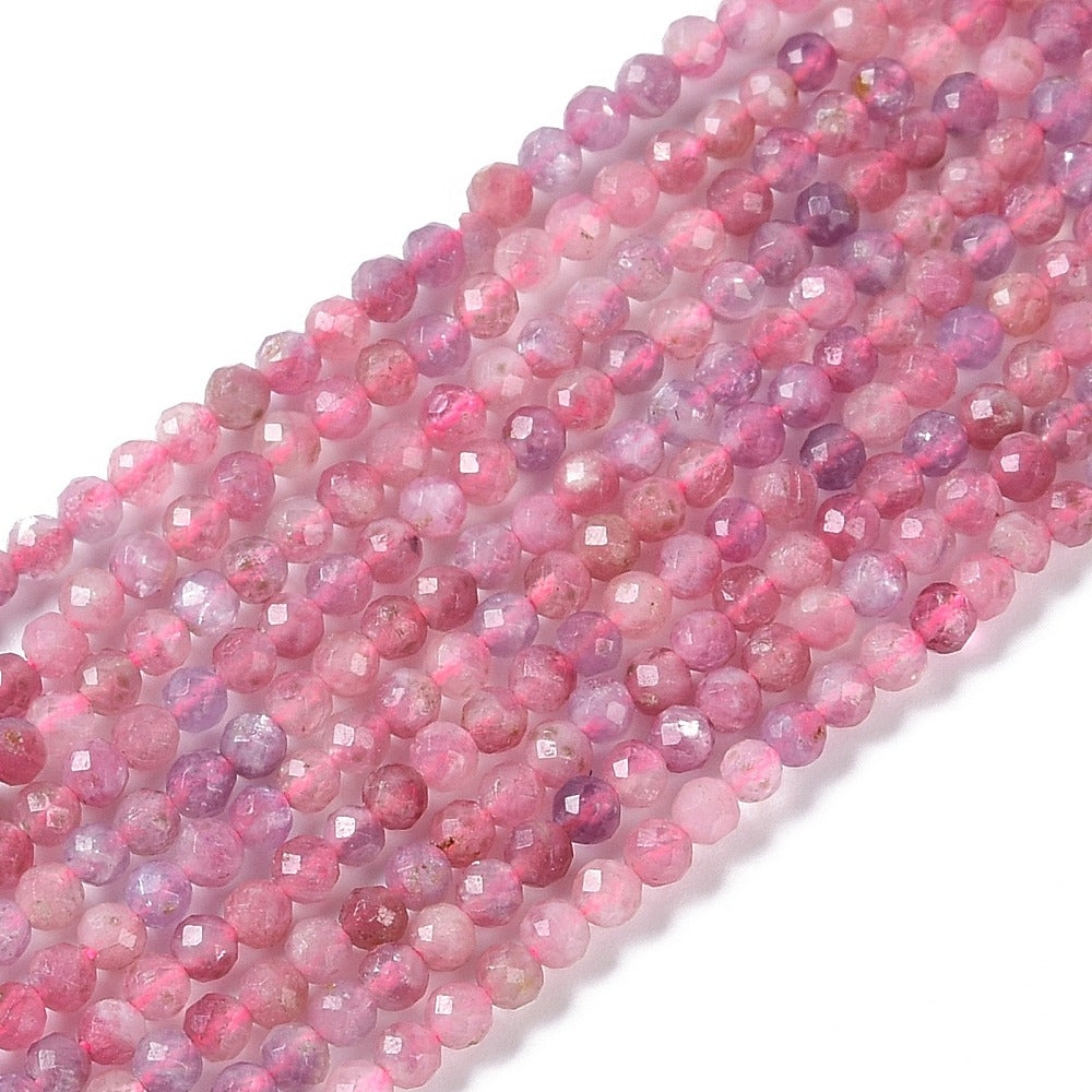 Edelsteen Kralen Roze Toermalijn Rond Roze 2.5mm - per streng (± 159 stuks)