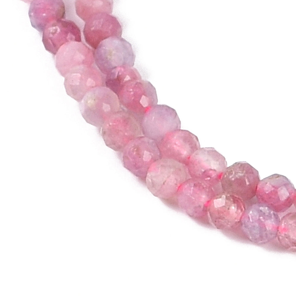 Edelsteen Kralen Roze Toermalijn Rond Roze 2.5mm - per streng (± 159 stuks)