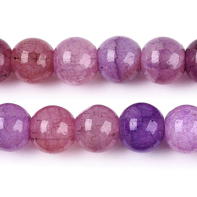 Glaskralen Rond Crackle Lila / Violet Paars 8mm - per 25 stuks kopie-Kralen-Kraaltjes van Renate