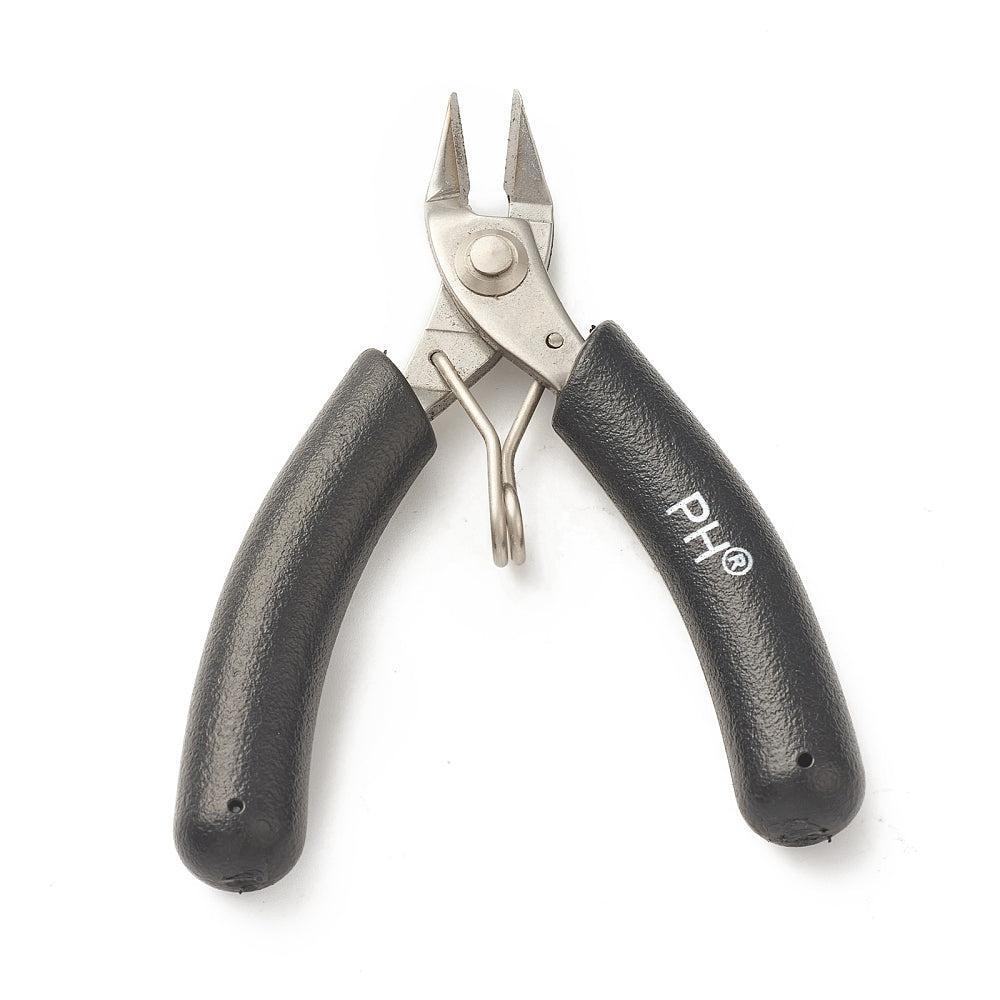 Gebogen Platbek- en Zijkniptang Zwart 9cm - per stuk-Gereedschap-Kraaltjes van Renate