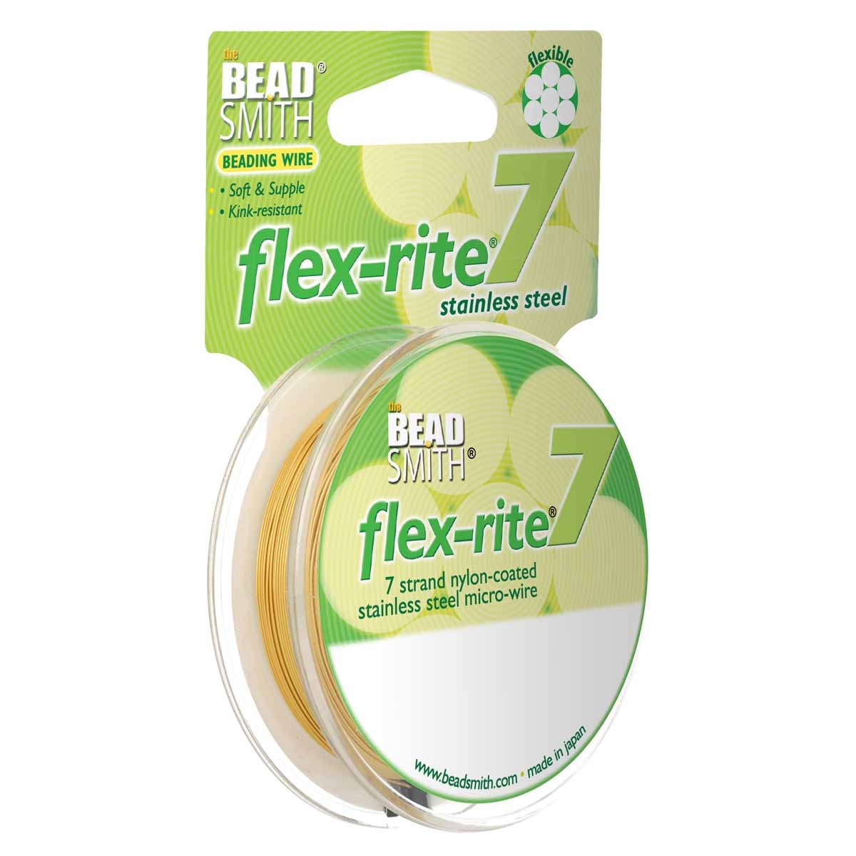 Gecoat Ijzerdraad 7-Strengs Satijn Goud 0.36mm - per rol 9 meter-koord-Kraaltjes van Renate
