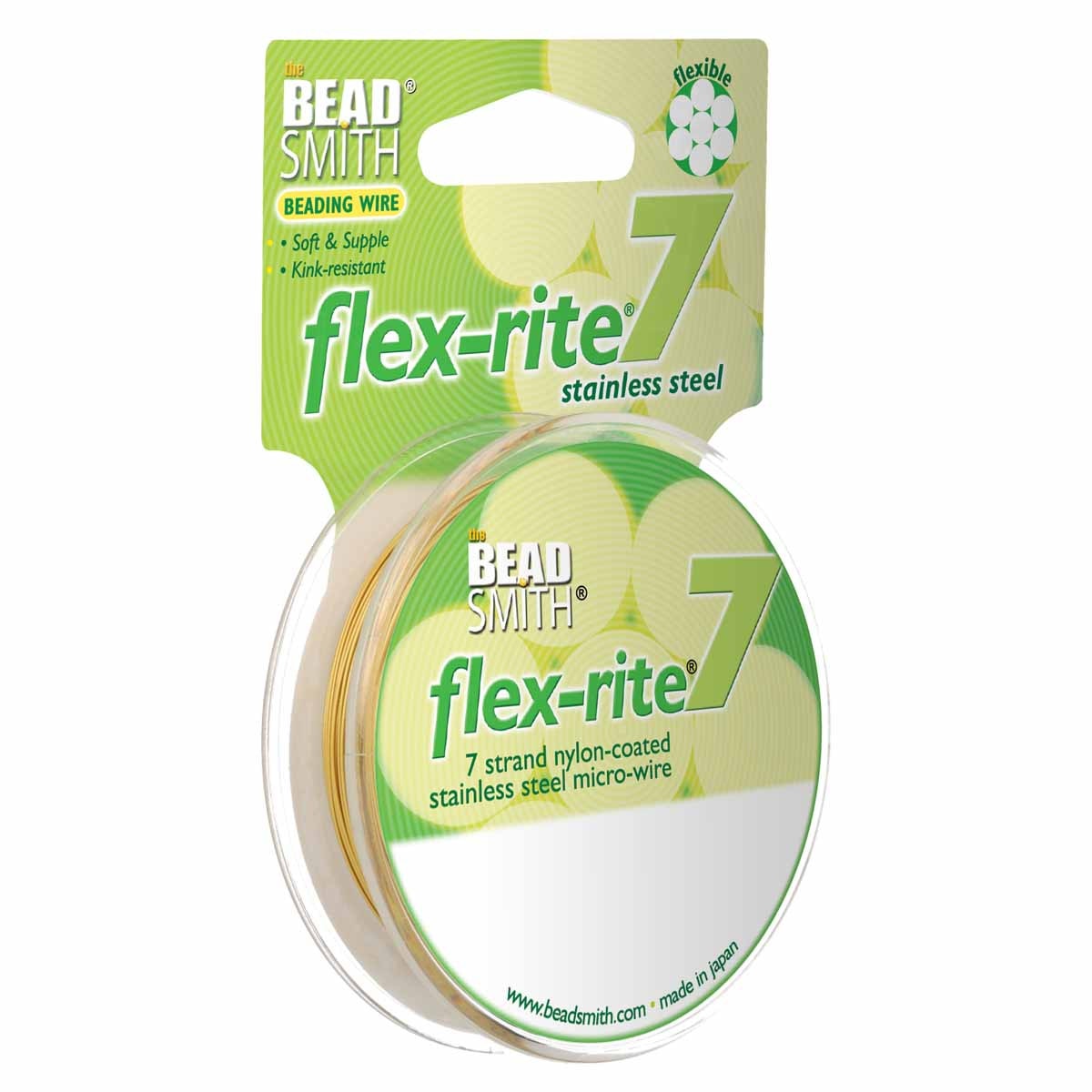 Gecoat Ijzerdraad 7-Strengs Satijn Goud 0.46mm - per rol 9 meter-koord-Kraaltjes van Renate