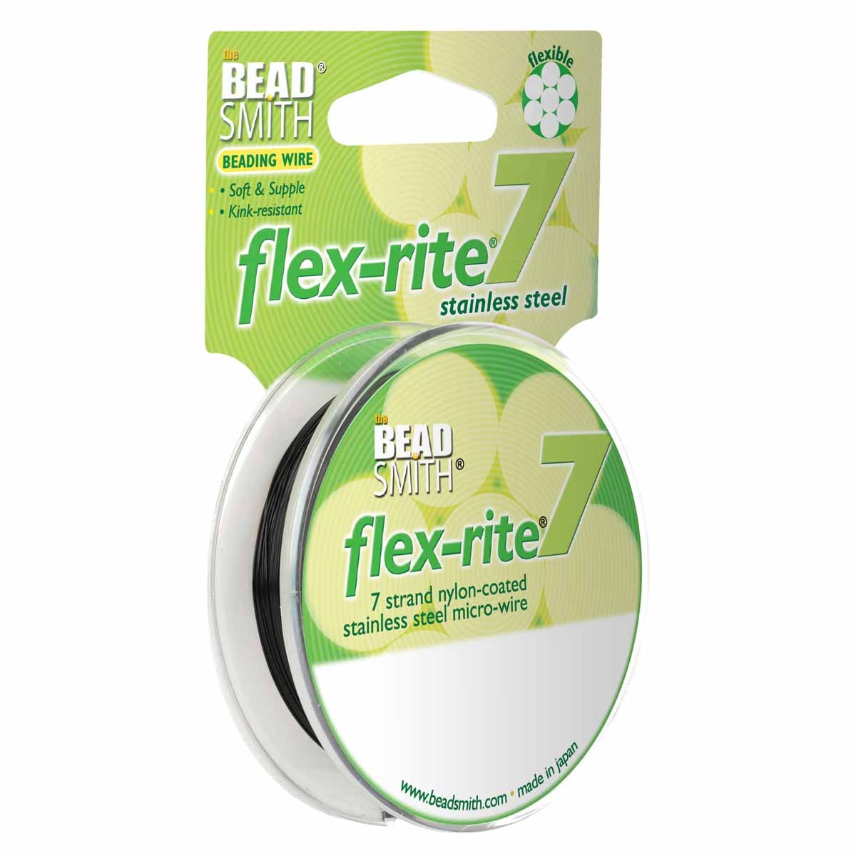 Gecoat Ijzerdraad 7-Strengs Zwart 0.36mm - per rol 9 meter-koord-Kraaltjes van Renate