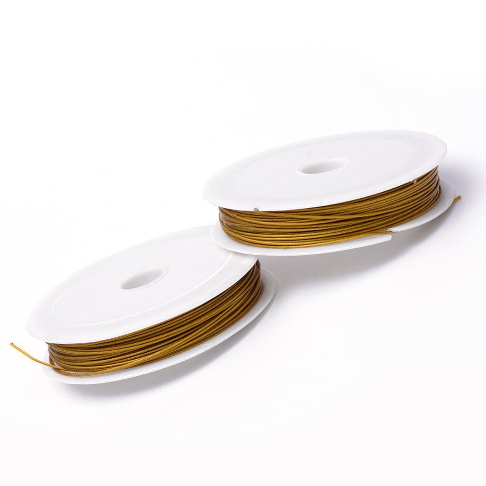 Gecoat Ijzerdraad Donkergoud 0.45mm - per rol (70m)-Koord-Kraaltjes van Renate