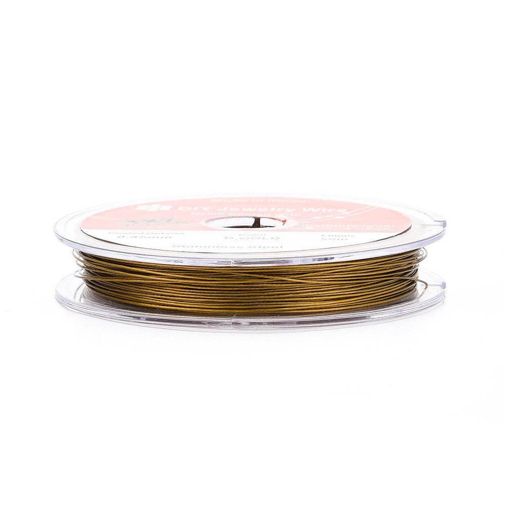 Gecoat Ijzerdraad Goud 0.45mm - per rol (50m)-Koord-Kraaltjes van Renate