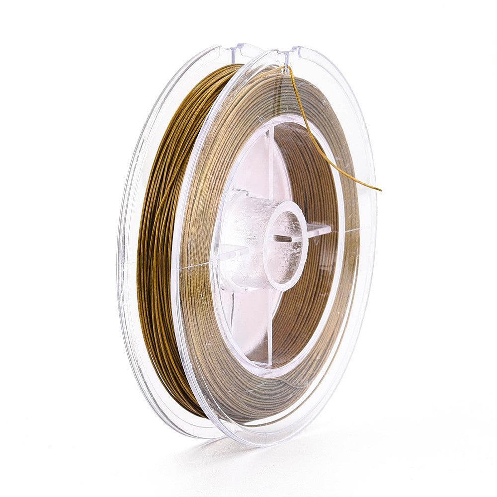 Gecoat Ijzerdraad Goud 0.45mm - per rol (50m)-Koord-Kraaltjes van Renate