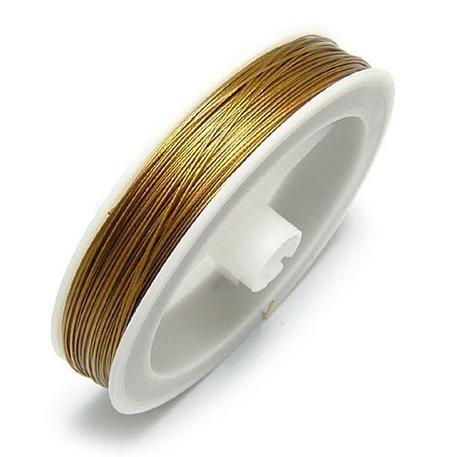 Gecoat ijzerdraad goud 0.45mm - 10 meter-Kraaltjes van Renate