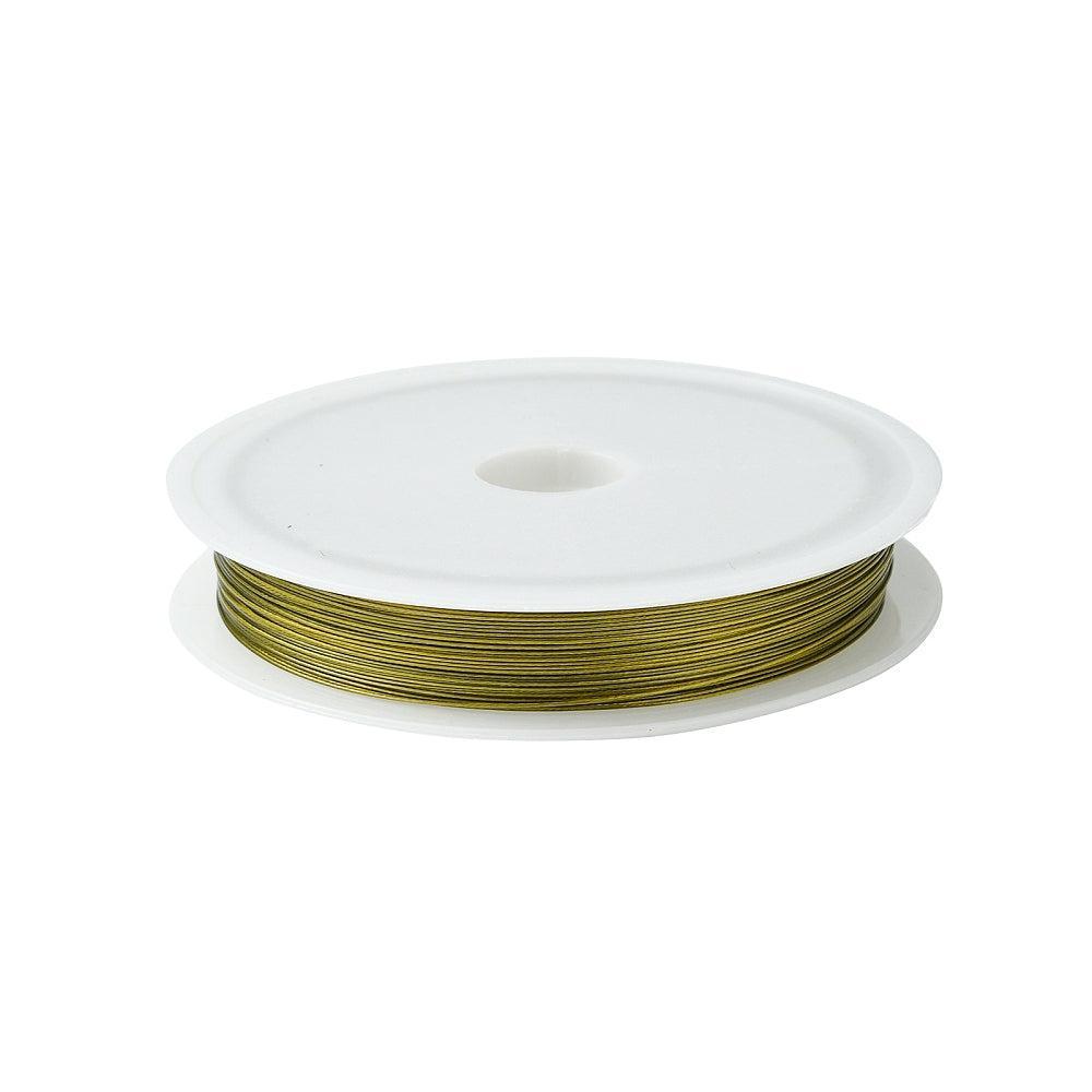 Gecoat ijzerdraad licht goud 0.38mm - 60 meter-koord-Kraaltjes van Renate