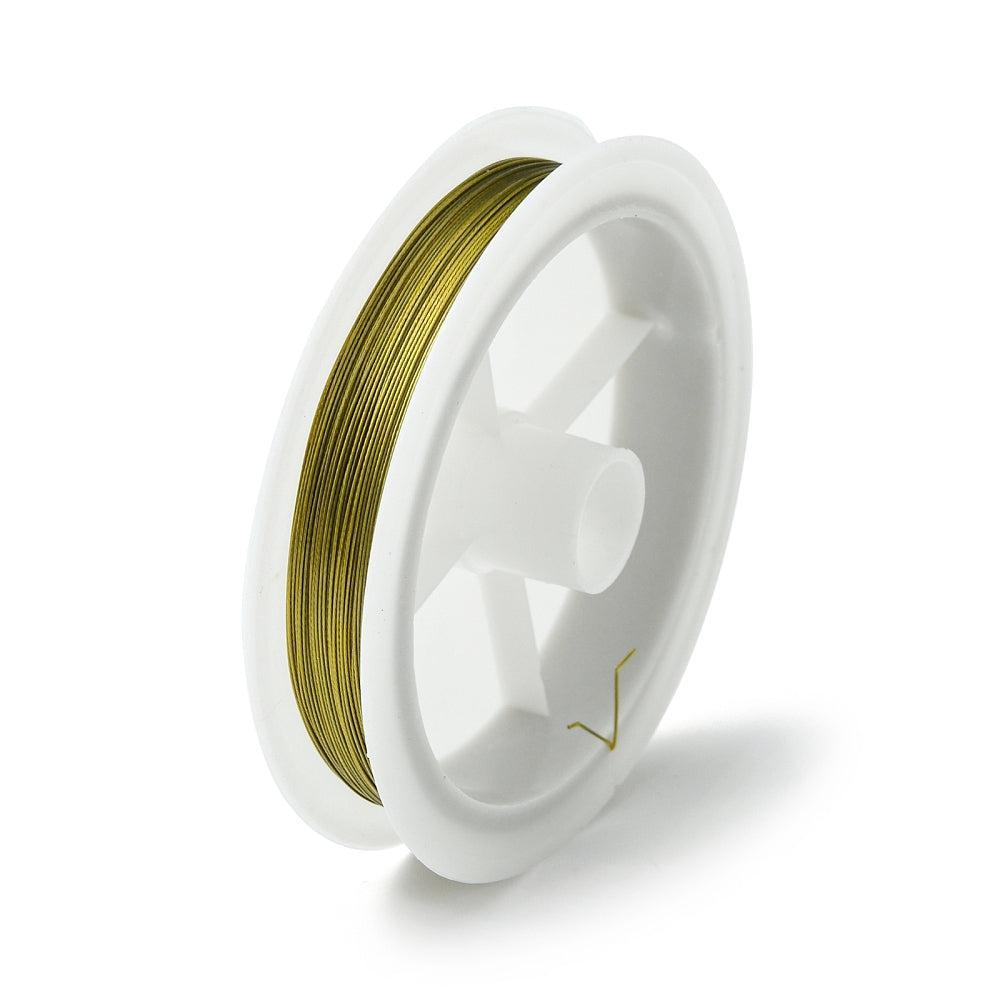 Gecoat ijzerdraad licht goud 0.38mm - 60 meter-koord-Kraaltjes van Renate