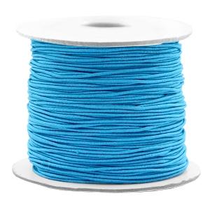 Gekleurd elastisch draad Aqua blue 0,8mm - per 3 meter-Kraaltjes van Renate