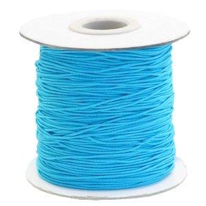 Gekleurd elastisch draad Aqua blue 1mm - per 3 meter-Kraaltjes van Renate