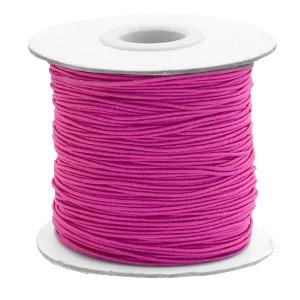 Gekleurd elastisch draad Cherry pink 0,8mm - per 3 meter-Kraaltjes van Renate