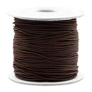 Gekleurd elastisch draad Dark brown 0,8mm - per 3 meter-Kraaltjes van Renate