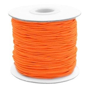 Gekleurd elastisch draad Fluor orange 1mm - per 3 meter-Kraaltjes van Renate
