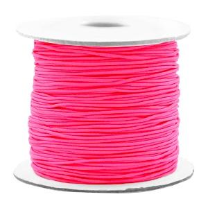 Gekleurd elastisch draad Fluor pink 0,8mm - per 3 meter-Kraaltjes van Renate